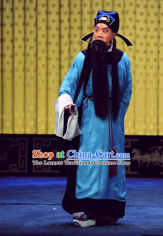 Sacrifice Zhao Shi Gu Er Chinese Peking Opera Retainer Cheng Ying Garment Costumes and Headwear Beijing Opera Apparels Elderly Male Clothing