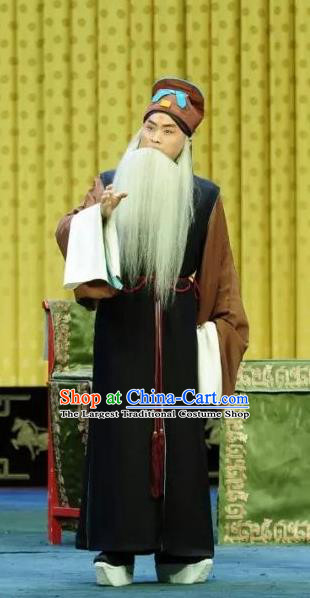 Sacrifice Zhao Shi Gu Er Chinese Peking Opera Laosheng Garment Costumes and Headwear Beijing Opera Old Male Cheng Ying Apparels Clothing