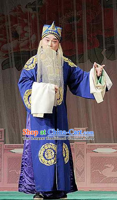 Sacrifice Zhao Shi Gu Er Chinese Peking Opera Old Male Cheng Ying Garment Costumes and Headwear Beijing Opera Elderly Landlord Apparels Clothing