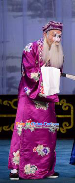 The Unicorn Purse Chinese Peking Opera Chou Role Garment Costumes and Headwear Beijing Opera Elderly Servant Apparels Clothing