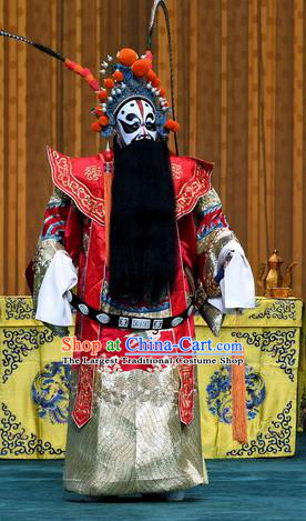 Sacrifice Zhao Shi Gu Er Chinese Peking Opera Elderly Male Garment Costumes and Headwear Beijing Opera Laosheng King Apparels Old Man Clothing