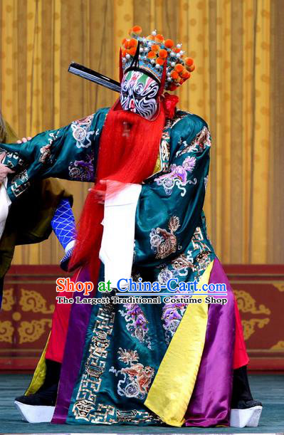 Revenge of the Fisherman Chinese Peking Opera Elderly Male Garment Costumes and Headwear Beijing Opera Landlord Ding Xie Apparels Clothing