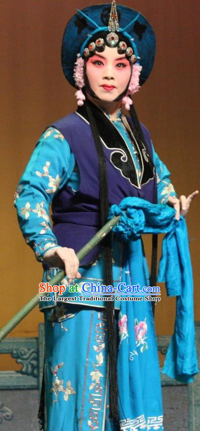 Chinese Beijing Opera Apparels Costumes and Headpieces Revenge of the Fisherman Traditional Peking Opera Fisher Maiden Xiao Guiying Dress Garment