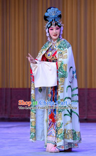 Chinese Beijing Opera Hua Tan Apparels Costumes and Headpieces Xi Shi Traditional Peking Opera Young Beauty Dress Garment