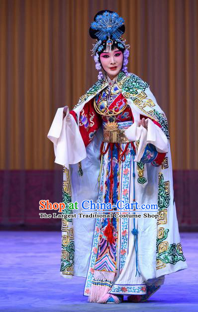 Chinese Beijing Opera Hua Tan Apparels Costumes and Headpieces Xi Shi Traditional Peking Opera Young Beauty Dress Garment