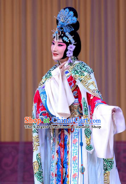 Chinese Beijing Opera Hua Tan Apparels Costumes and Headpieces Xi Shi Traditional Peking Opera Young Beauty Dress Garment