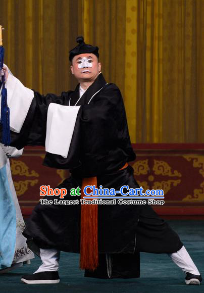 Yan Yang Tower Chinese Peking Opera Clown Garment Costumes and Headwear Beijing Opera Chou Role Apparels Clothing