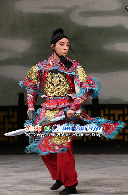 Xi Shi Chinese Peking Opera Soldier Garment Costumes and Headwear Beijing Opera Martial Male Apparels Takefu Clothing