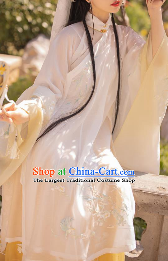 Traditional Chinese Ming Dynasty Noble Female Apparels Historical Costumes Ancient Royal Princess Embroidered Hanfu Dress for Women