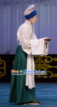 Chinese Beijing Opera Elderly Female Servant Apparels Costumes and Headdress The Unicorn Purse Traditional Peking Opera Pantaloon Dress Garment