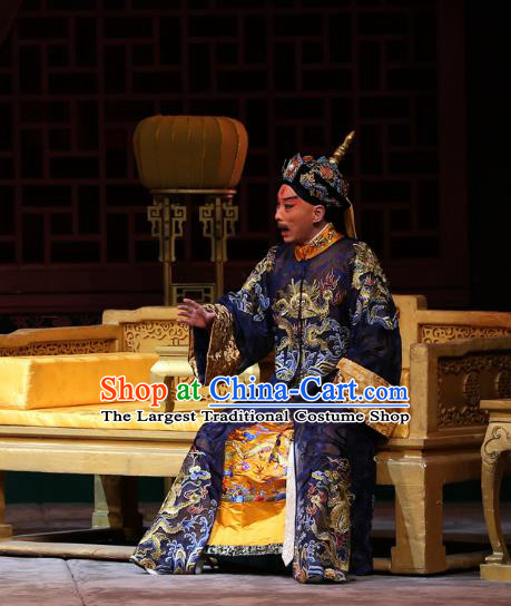 Kangxi Dadi Chinese Peking Opera Informal Garment Costumes and Headwear Beijing Opera Qing Dynasty Emperor Apparels Clothing