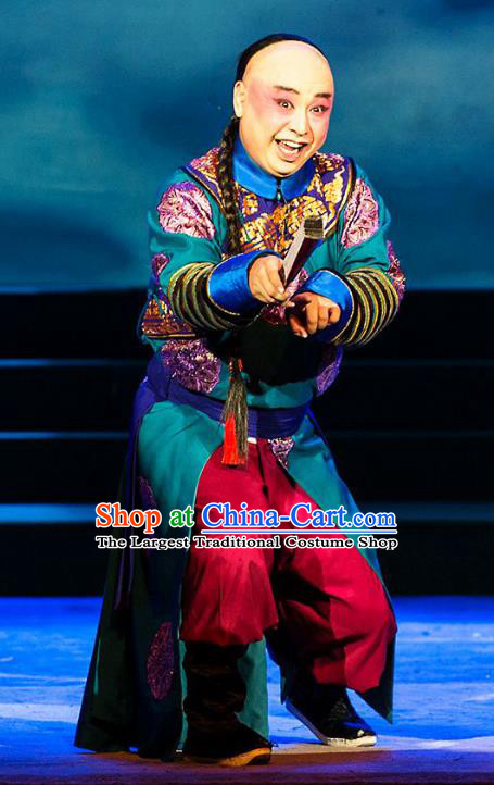 Kangxi Dadi Chinese Peking Opera Young Man Garment Costumes and Headwear Beijing Opera Qing Dynasty Eunuch Apparels Clothing