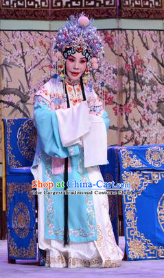 Chinese Beijing Opera Princess of Qin Meng Ying Apparels Costumes and Headdress Chu Palace Hen Traditional Peking Opera Hua Tan Dress Garment
