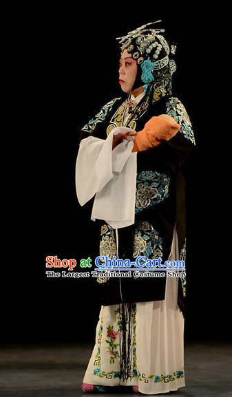 Chinese Beijing Opera Tsing Yi Apparels Costumes and Headdress Chu Palace Hen Traditional Peking Opera Dress Diva Ma Zhaoyi Garment