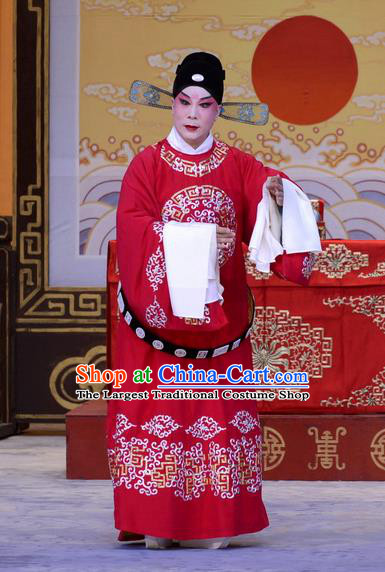 Chen Sanliang Pa Tang Chinese Peking Opera Magistrate Garment Costumes and Headwear Beijing Opera Official Li Fengming Apparels Clothing