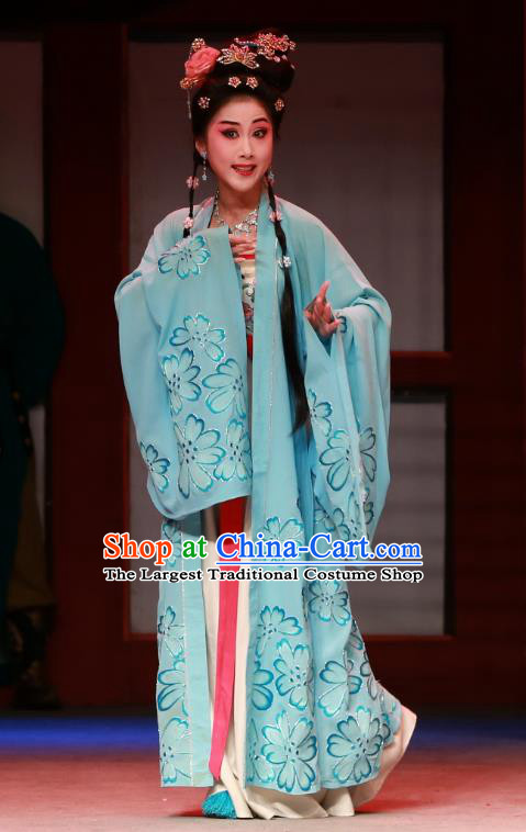 Chinese Beijing Opera Young Beauty Apparels Costumes and Headpieces Zhen Guan Flourishing Age Traditional Peking Opera Hua Tan Zheng Yuejuan Dress Garment