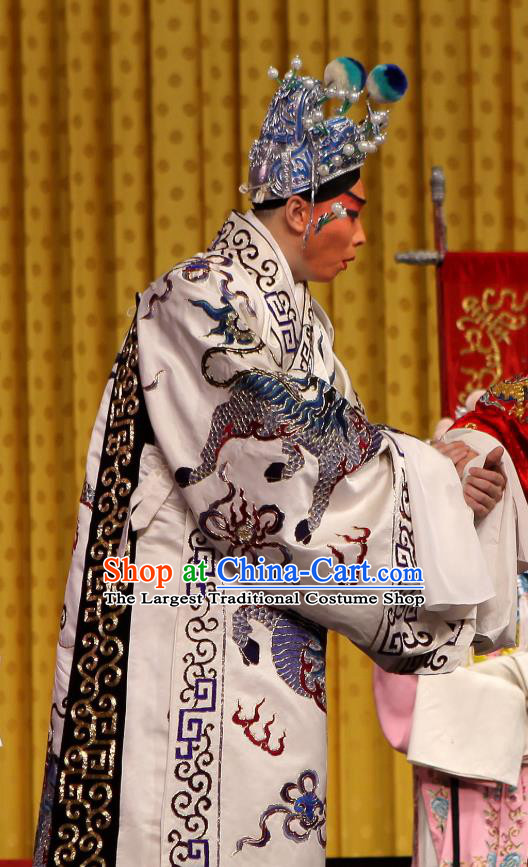 A Honey Trap Chinese Peking Opera Young Man Garment Costumes and Headwear Beijing Opera Martial Male Zhao Yun Apparels Clothing