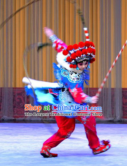 Chinese Beijing Opera Wudan Fairy Fox Apparels Costumes and Headdress Qing Shi Mountain Traditional Peking Opera Martial Female Dress Armor Garment