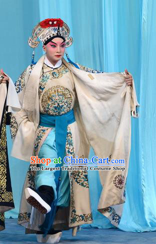 Xin An Yi Chinese Peking Opera Xiaosheng Garment Costumes and Headwear Beijing Opera Young Male Zhao Jinglong Apparels Niche Clothing