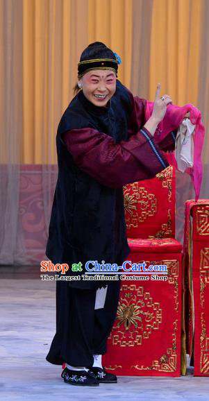 Chinese Beijing Opera Elderly Female Apparels Costumes and Headpieces Xin An Yi Traditional Peking Opera Old Dame Dress Garment