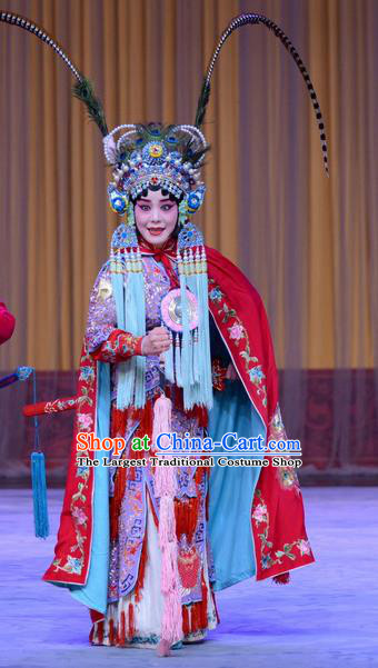 Chinese Beijing Opera Tao Ma Tan Apparels Actress Costumes and Headdress Traditional Peking Opera Princess Shuangyang Dress Garment