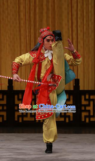 Hongqiao with the Pearl Chinese Peking Opera Takefu Garment Costumes and Headwear Beijing Opera Wusheng Apparels Martial Male Clothing