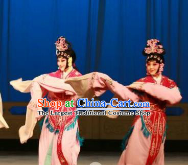Chinese Beijing Opera Goddess Apparels Costumes and Headdress Hongqiao with the Pearl Traditional Peking Opera Xiaodan Dress Young Lady Garment