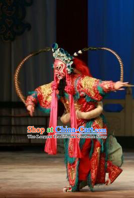 Hongqiao with the Pearl Chinese Peking Opera Wusheng Jia Lan Garment Costumes and Headwear Beijing Opera Martial Male Apparels Armor Clothing