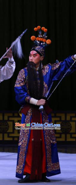 Hongqiao with the Pearl Chinese Peking Opera General Luo Yi Garment Costumes and Headwear Beijing Opera Martial Male Apparels Swordsman Clothing