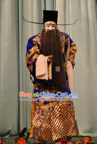 Han Gong Jing Hun Chinese Peking Opera Minister Garment Costumes and Headwear Beijing Opera Elderly Official Yao Qi Apparels Clothing