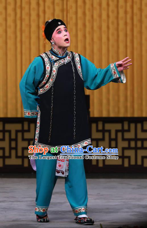 Chinese Beijing Opera Laodan Apparels Elderly Female Costumes and Headdress Fa Men Temple Traditional Peking Opera Woman Matchmaker Liu Dress Garment