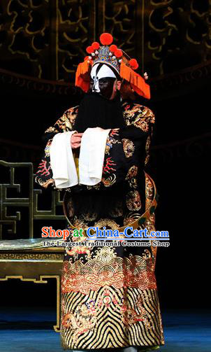 Luo Yang Gong Chinese Peking Opera General Garment Costumes and Headwear Beijing Opera Elderly Male Apparels Official Yuchi Gong Clothing