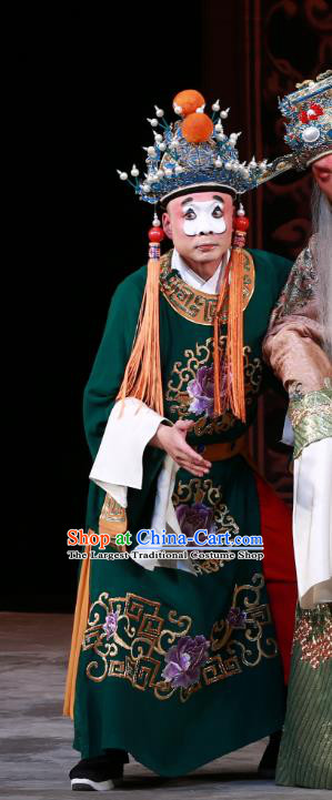 Luo Yang Gong Chinese Peking Opera Eunuch Garment Costumes and Headwear Beijing Opera Apparels Figurant Clothing