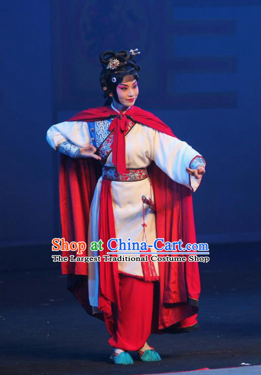Chinese Beijing Opera Diva Jiang Yan Apparels Young Female Costumes and Headdress Da Meng Chang Ge Traditional Peking Opera Hua Tan Dress Garment