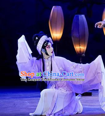 Chinese Beijing Opera Hua Tan Apparels Actress Costumes and Headdress Qing Si Hen Traditional Peking Opera Young Female Dress Distress Maiden Jiao Guiying Garment