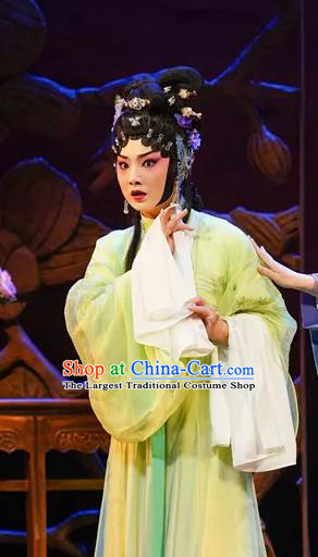 Chinese Beijing Opera Diva Apparels Costumes and Headdress Qing Si Hen Traditional Peking Opera Hua Tan Dress Actress Jiao Guiying Garment