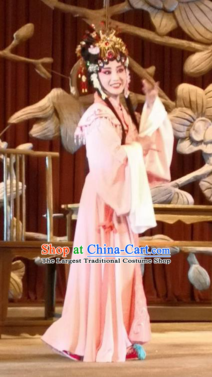 Chinese Beijing Opera Diva Jiao Guiying Apparels Costumes and Headdress Qing Si Hen Traditional Peking Opera Hua Tan Dress Actress Garment