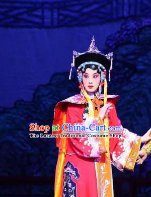 Chinese Beijing Opera Qing Dynasty Court Lady Apparels Costumes and Headdress Nan Hai Zi Traditional Peking Opera Imperial Consort Dong E Dress Garment