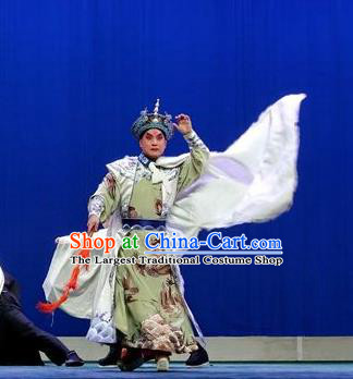 Nan Hai Zi Chinese Peking Opera Young Male Garment Costumes and Headwear Beijing Opera Xiaosheng Apparels Qing Dynasty Emperor Shun Zhi Clothing
