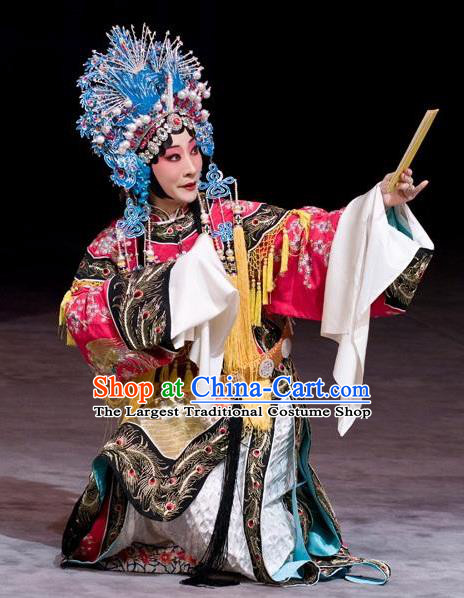 Chinese Beijing Opera Hua Tan Apparels Court Lady Costumes and Headdress Imperial Concubine Mei Traditional Peking Opera Diva Dress Noble Female Garment