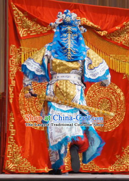 Imperial Concubine Mei Chinese Peking Opera Soldier Armor Suit Garment Costumes and Headwear Beijing Opera Takefu Apparels Martial Male Clothing