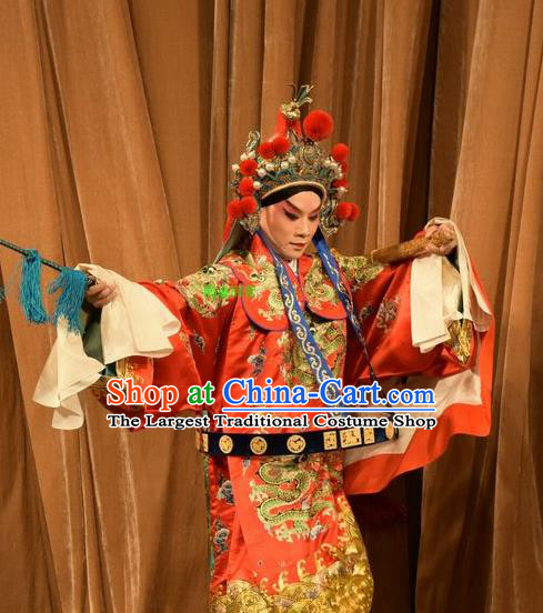 Tun Wu Hen Chinese Peking Opera General Zhao Yun Garment Costumes and Headwear Beijing Opera Martial Male Apparels Official Takefu Clothing
