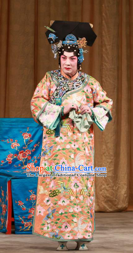 Chinese Beijing Opera Hua Tan Apparels Costumes and Headdress Mei Yu Pei Traditional Peking Opera Qing Dynasty Woman Dress Actress Han Cuizhu Garment