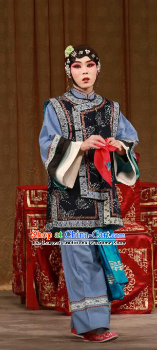 Chinese Beijing Opera Young Lady Apparels Diva Costumes and Headdress Mei Yu Pei Traditional Peking Opera Xiaodan Su Yulian Dress Garment