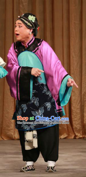 Chinese Beijing Opera Elderly Female Apparels Qing Dynasty Costumes and Headdress Mei Yu Pei Traditional Peking Opera Pantaloon Dress Old Woman Garment