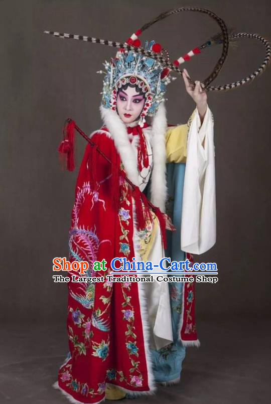 Chinese Beijing Opera Huadan Apparels Wang Zhaojun Costumes and Headdress Han Ming Fei Traditional Peking Opera Young Female Dress Diva Garment