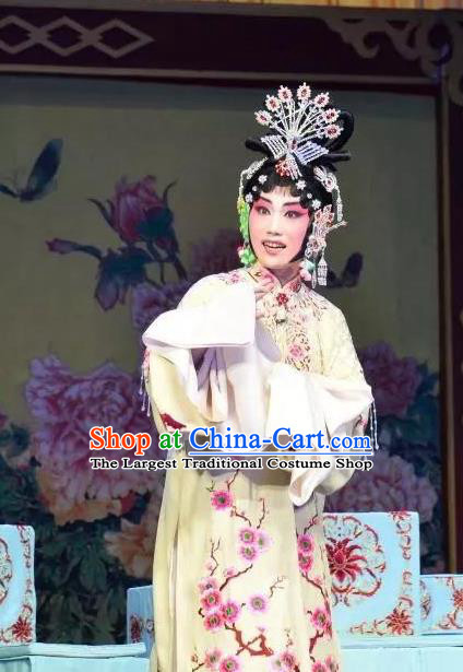 Chinese Beijing Opera Young Female Apparels Costumes and Headdress Han Ming Fei Traditional Peking Opera Actress Wang Zhaojun Dress Hua Tan Garment