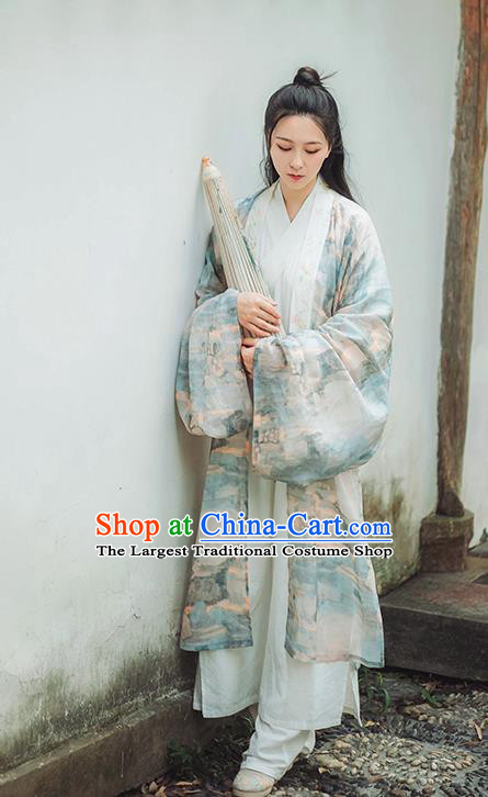 Chinese Ancient Female Swordsman Hanfu Dress Garment Traditional Historical Costumes Complete Set