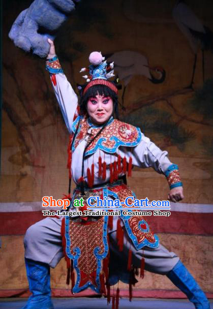 Xue Gang Fan Tang Chinese Bangzi Opera Young Boy Xue Jiao Apparels Costumes and Headpieces Traditional Shanxi Clapper Opera Martial Male Garment Wa Wa Sheng Clothing