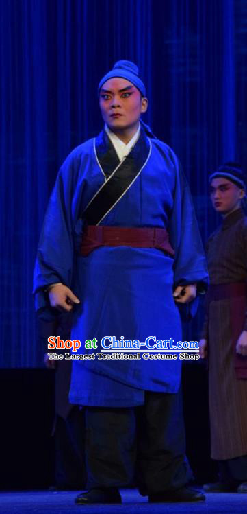 Tao Jin An Chinese Shanxi Opera Young Male Apparels Costumes and Headpieces Traditional Jin Opera Civilian Garment Clothing